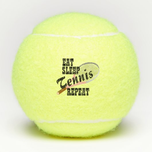 Eat Sleep Tennis Herhalen Tennisballen (Voorkant)
