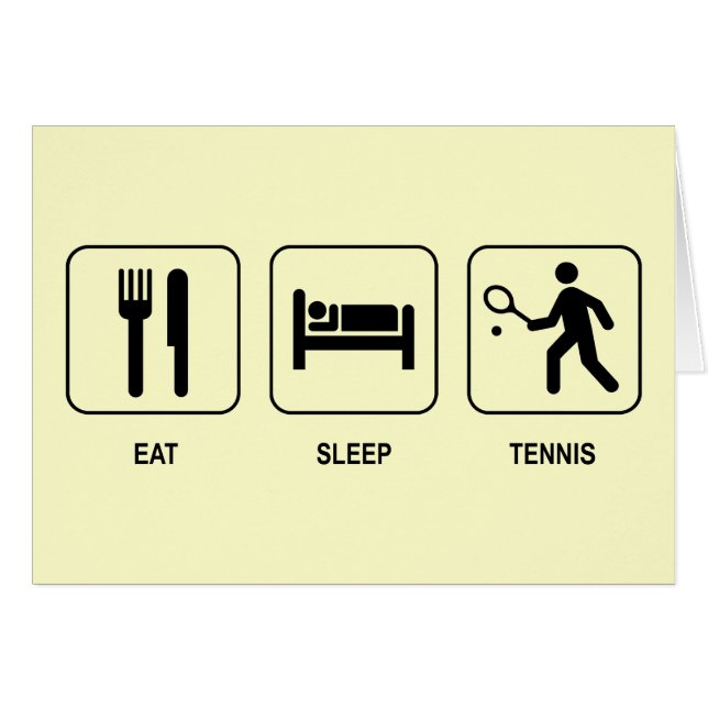Eat Sleep Tennis-kaart (Voorkant Horizontaal)