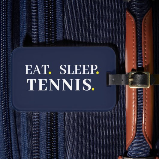 Eat Sleep Tennis Navy Blue Bagagelabel (Voorkant Insitu 4)
