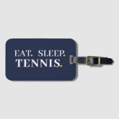 Eat Sleep Tennis Navy Blue Bagagelabel (Voorkant (horizontaal))
