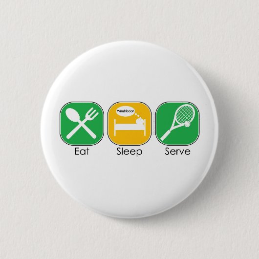 Eat Sleep Tennis Ronde Button 5,7 Cm (Voorkant)