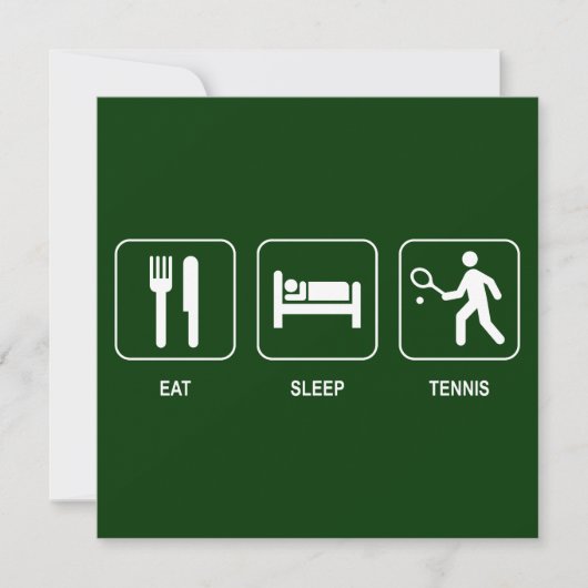 Eat Sleep Tennis Uitnodiging (Voorkant)