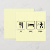 Eat Sleep Tennis Uitnodiging (Voorkant / Achterkant)