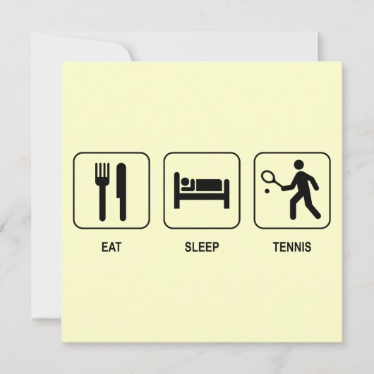 Eat Sleep Tennis Uitnodiging (Voorkant)