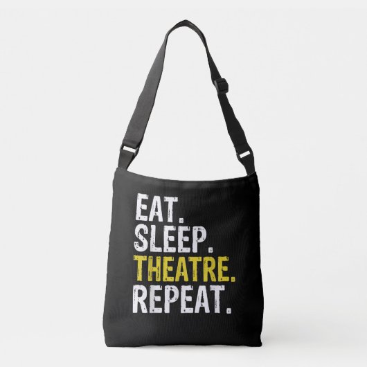 Eat Sleep Theater Herhaal Actor Cadeaut Crossbody Tas (Voorkant)