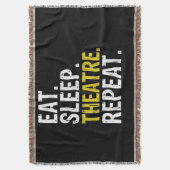 Eat Sleep Theater Herhaal Actor Cadeaut Deken (Voorkant Verticaal)