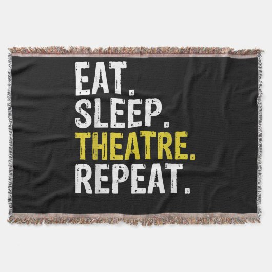 Eat Sleep Theater Herhaal Actor Cadeaut Deken (Voorkant)