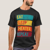 Eat Sleep Theater Herhaal Actor T-S T-shirt (Voorkant)
