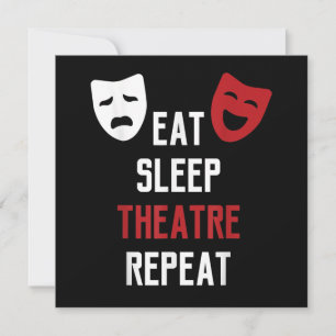 Eat Sleep Theater Herhaal Musical Theft Gift Feestdagenkaart