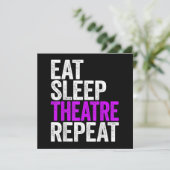 Eat Sleep Theater Herhalen Feestdagenkaart (Staand voorkant)