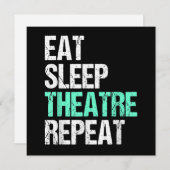 Eat Sleep Theater Herhalen Feestdagenkaart (Voorkant / Achterkant)