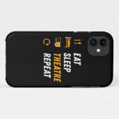 Eat Sleep Theater Herhalen - Graphic Musical Case-Mate iPhone Case (Achterkant (horizontaal))