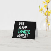 Eat Sleep Theater Herhalen Kaart (Gele Bloem)