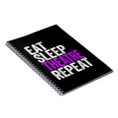 Eat Sleep Theater Herhalen Notitieboek (Rechterzijde)
