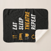 Eat Sleep Theater Herhalen Sherpa Deken (Voorkant (horizontaal))