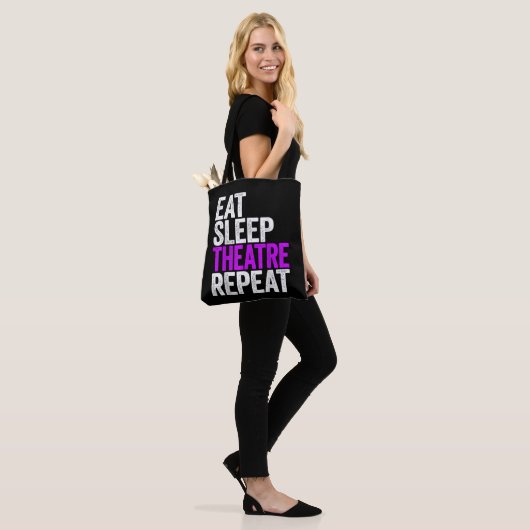 Eat Sleep Theater Herhalen Tote Bag (Op model)