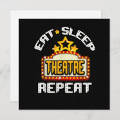 Eat Sleep Theater Herhaling Actoractrice Gift Feestdagenkaart (Voorkant / Achterkant)