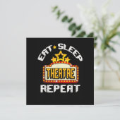 Eat Sleep Theater Herhaling Actoractrice Gift Feestdagenkaart (Staand voorkant)