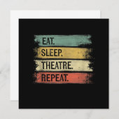 Eat Sleep Theater Tech Gifts Actor herhalen Bedankkaart (Voorkant / Achterkant)