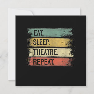 Eat Sleep Theater Tech Gifts Actor herhalen Bedankkaart