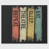 Eat Sleep Theater Tech Gifts Actor herhalen Cadeaupapier (Vlak)
