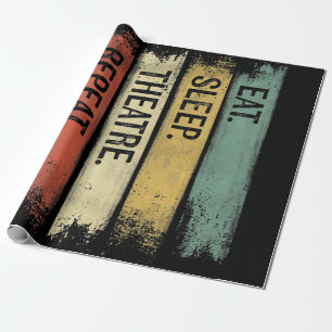 Eat Sleep Theater Tech Gifts Actor herhalen Cadeaupapier