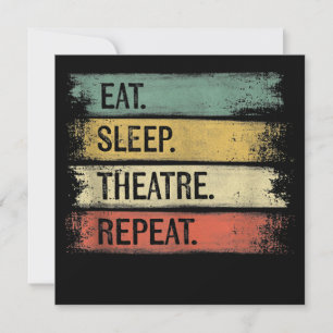 Eat Sleep Theater Tech Gifts Actor herhalen Feestdagenkaart