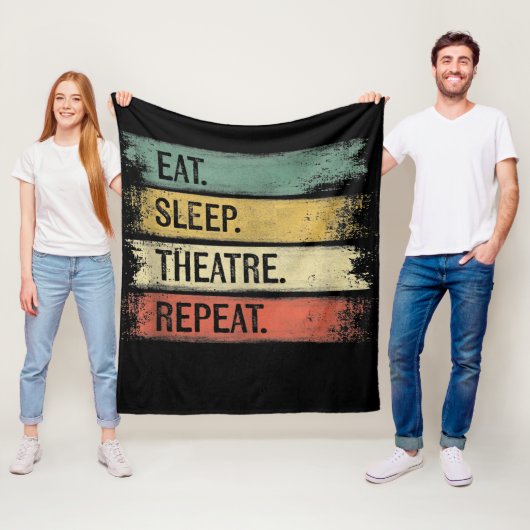 Eat Sleep Theater Tech Gifts Actor herhalen Fleece Deken (In situ)