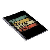 Eat Sleep Theater Tech Gifts Actor herhalen Notitieboek (Rechterzijde)
