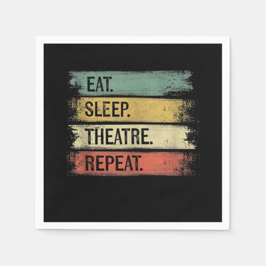 Eat Sleep Theater Tech Gifts Actor herhalen Servet (Voorkant)