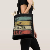 Eat Sleep Theater Tech Gifts Actor herhalen Tote Bag (Dichtbij)