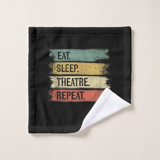 Eat Sleep Theater Tech Gifts Actor herhalen Washandje (Wasdoekje)