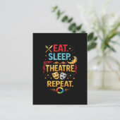 Eat, Sleep, Theatre, Repeat Briefkaart (Staand voorkant)