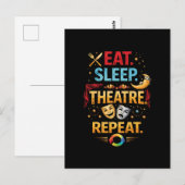 Eat, Sleep, Theatre, Repeat Briefkaart (Voorkant / Achterkant)