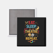 Eat, Sleep, Theatre, Repeat Magneet (Voorkant / Achterkant)
