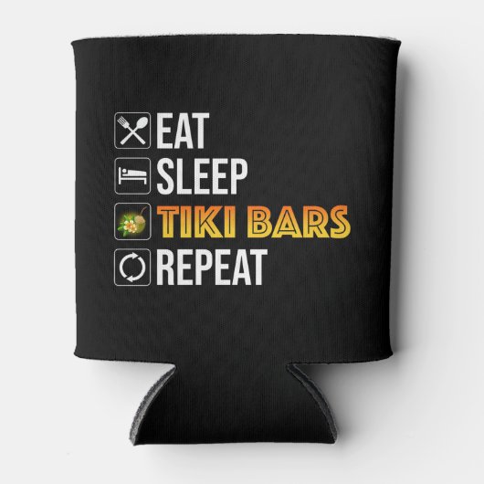 Eat. Sleep. Tiki Bars. Repeat Blikjeskoeler (Voorkant)