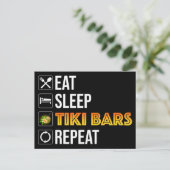 Eat. Sleep. Tiki Bars. Repeat Briefkaart (Staand voorkant)