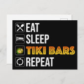 Eat. Sleep. Tiki Bars. Repeat Briefkaart (Voorkant / Achterkant)