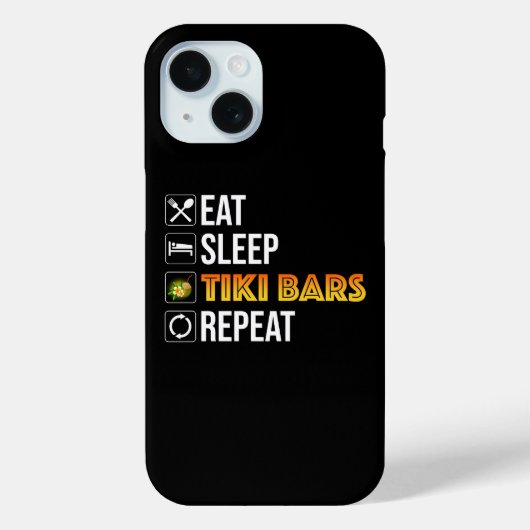 Eat. Sleep. Tiki Bars. Repeat Case-Mate iPhone Case (Achterkant)