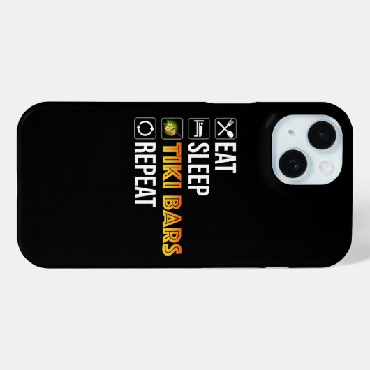 Eat. Sleep. Tiki Bars. Repeat Case-Mate iPhone Case (Achterkant (horizontaal))