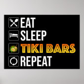 Eat. Sleep. Tiki Bars. Repeat Poster (Voorkant)