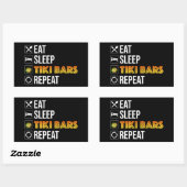 Eat. Sleep. Tiki Bars. Repeat Rechthoekige Sticker (Vel)