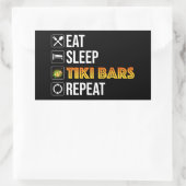 Eat. Sleep. Tiki Bars. Repeat Rechthoekige Sticker (Tas)