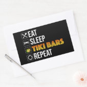 Eat. Sleep. Tiki Bars. Repeat Rechthoekige Sticker (Envelop)