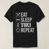 Eat Sleep Tiki Repeat Funny Hawaiian Tiki Bar T-Sh T-shirt (Design voorkant)