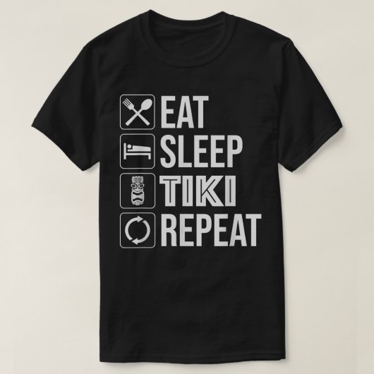 Eat Sleep Tiki Repeat Funny Hawaiian Tiki Bar T-Sh T-shirt (Design voorkant)