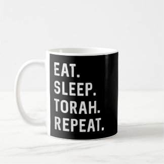 Eat Sleep Torah Herhaal Hebreeuws Jewish Matan Tor Koffiemok