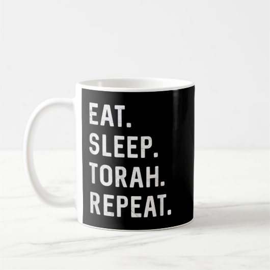 Eat Sleep Torah Herhaal Hebreeuws Jewish Matan Tor Koffiemok (Links)