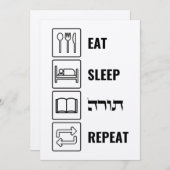 Eat Sleep Torah Herhalen - Joodse levensstijl (Voorkant / Achterkant)