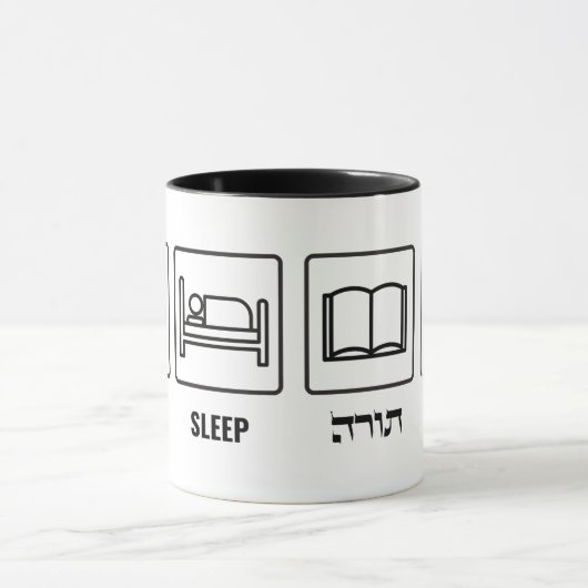 Eat Sleep Torah Herhalen - Joodse levensstijl Mok (Midden)
